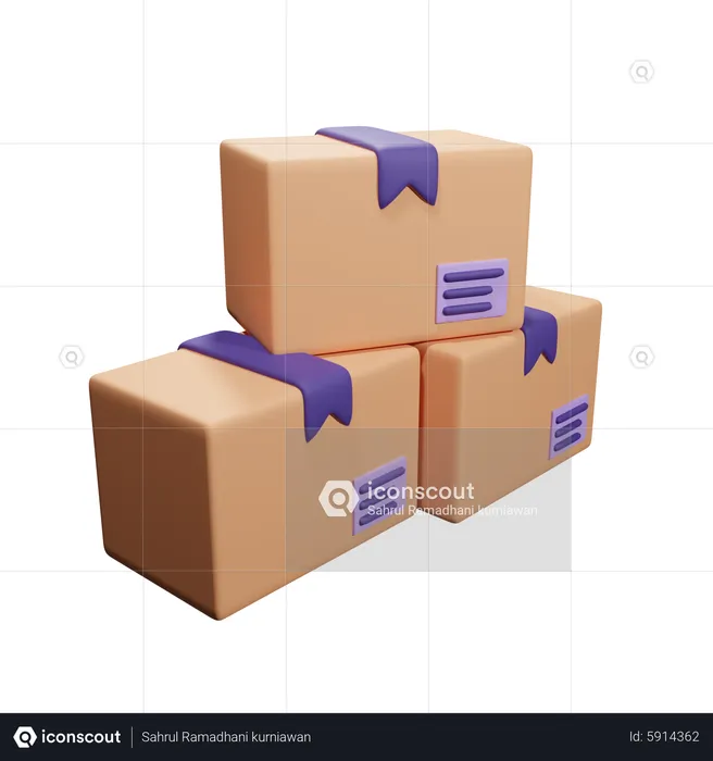 Packages  3D Icon