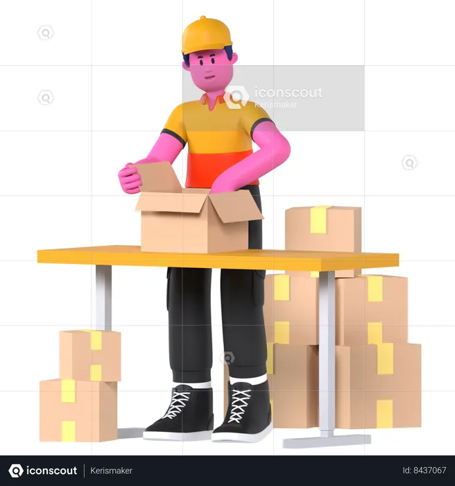 Packing  3D Illustration