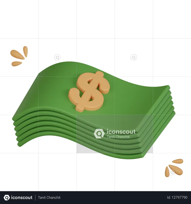 Pacote de dinheiro  3D Icon