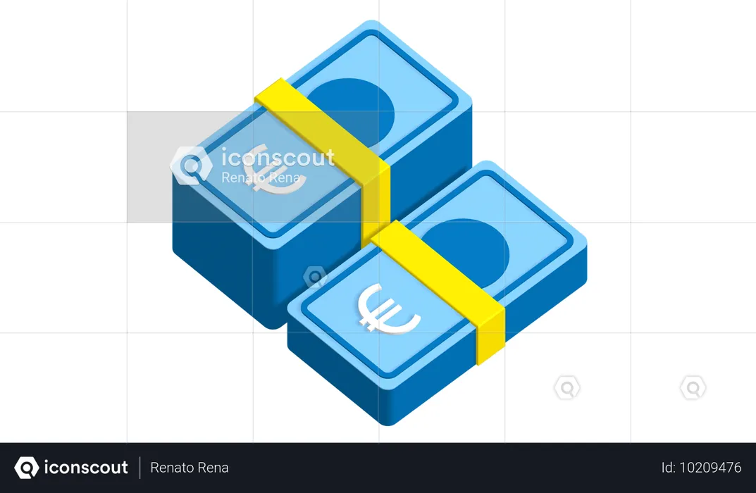 Pacote de euros  3D Icon