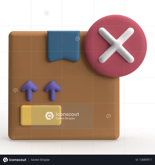 Pacote não entregue  3D Icon