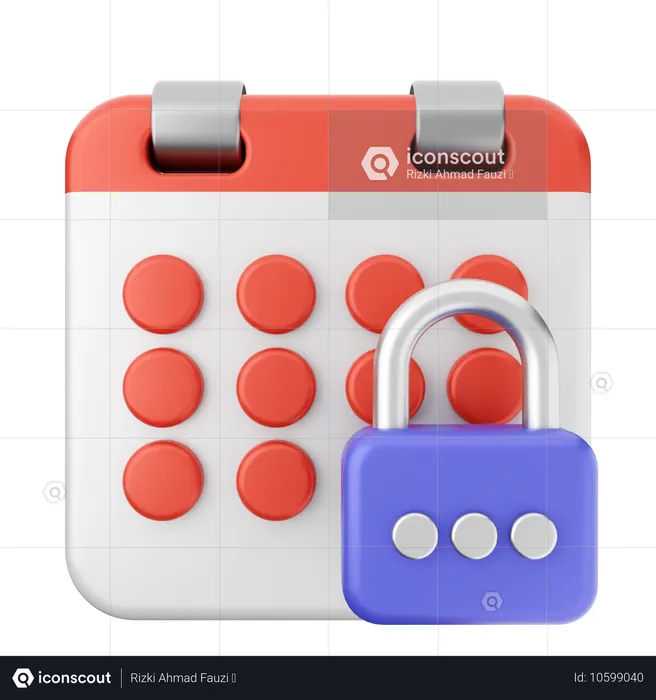 Padlock Calendar  3D Icon