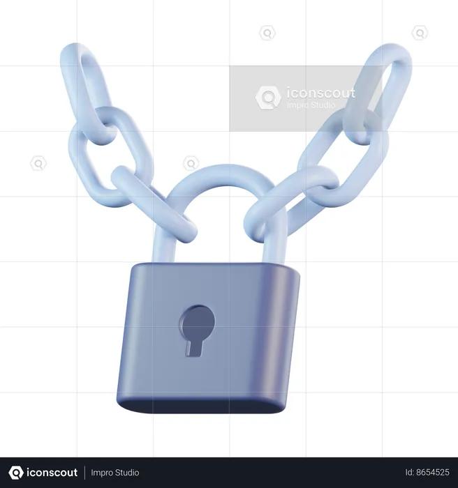 Padlock Chain  3D Icon