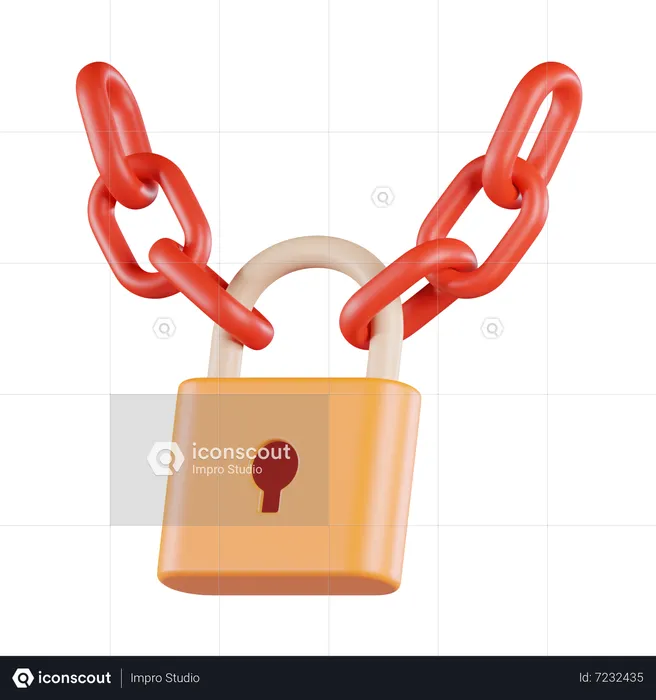 Padlock Chain  3D Icon