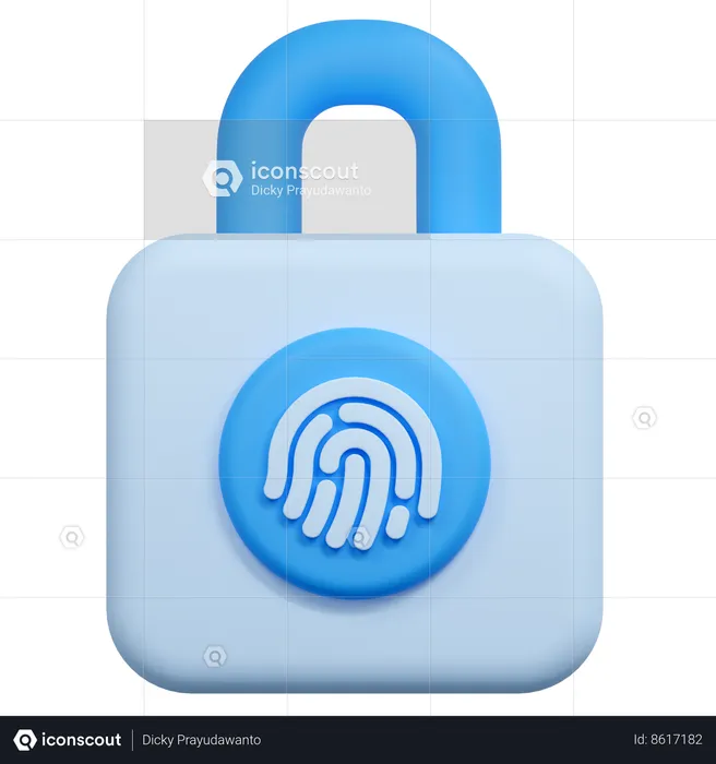 Padlock fingerprint  3D Icon