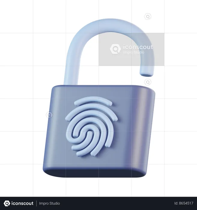 Padlock Fingerprint  3D Icon