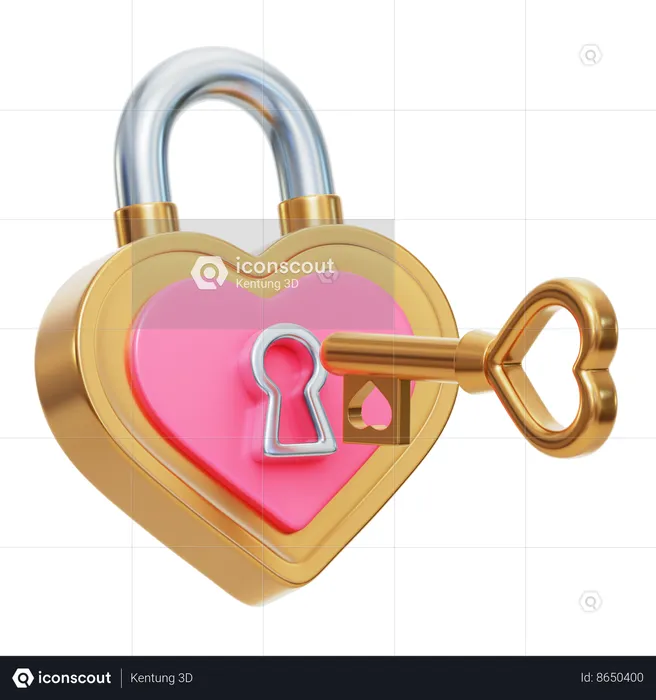 Padlock Key  3D Icon