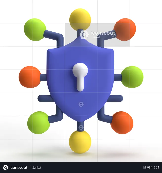 Padlock Network  3D Icon