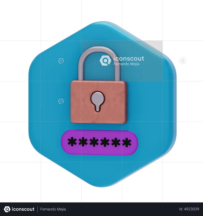 Padlock Password  3D Icon