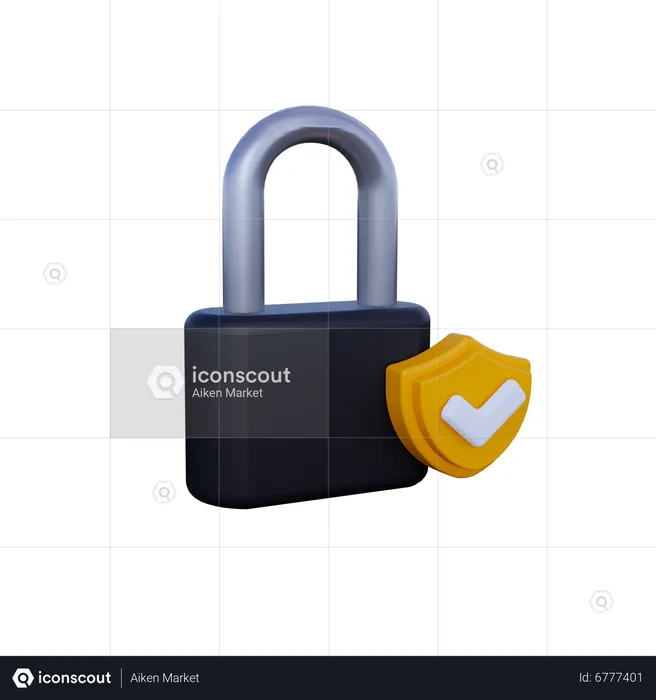 Padlock Shield  3D Icon