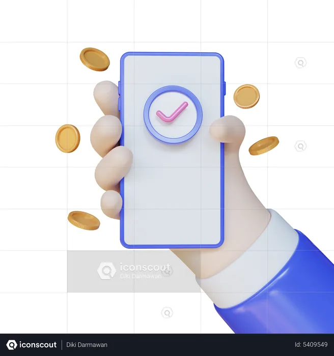 Pagamento aprovado  3D Icon