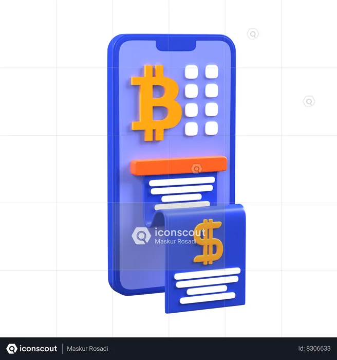 Pagamento em bitcoin  3D Icon