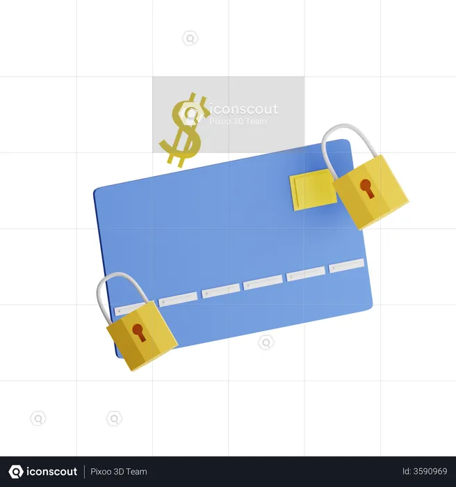 Pagamento com cartão seguro  3D Illustration