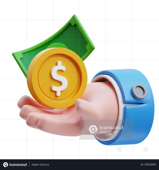 Pagamento em dinheiro  3D Icon