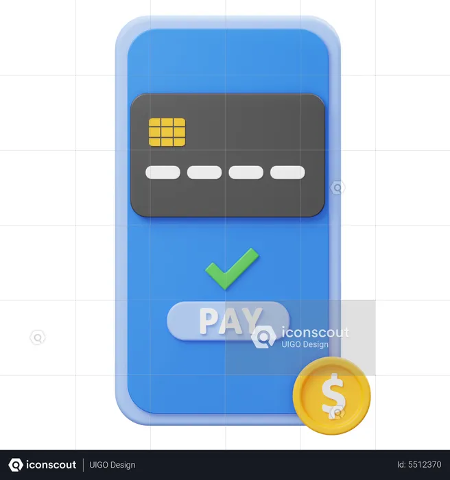 Pagamento móvel  3D Icon