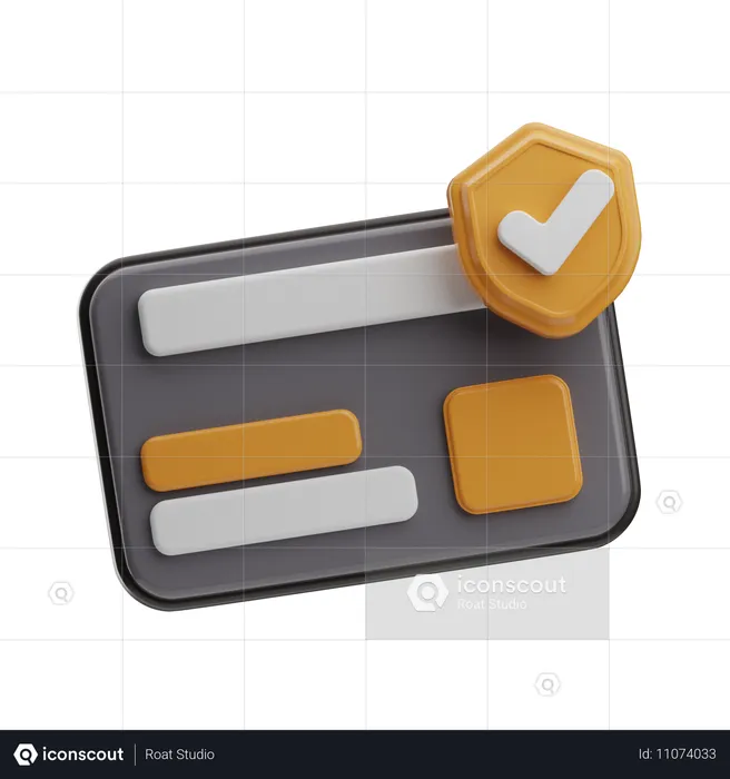 Pagamento com cartão seguro  3D Icon