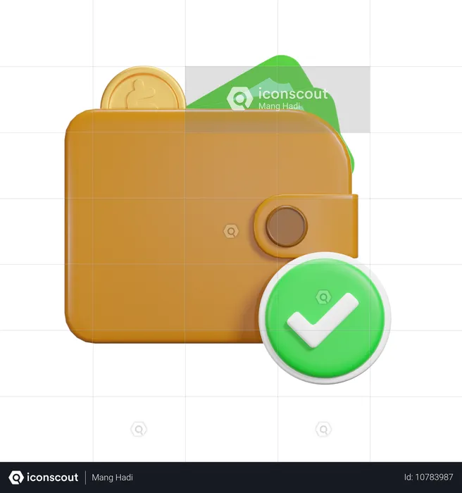 Pagamento verificado  3D Icon