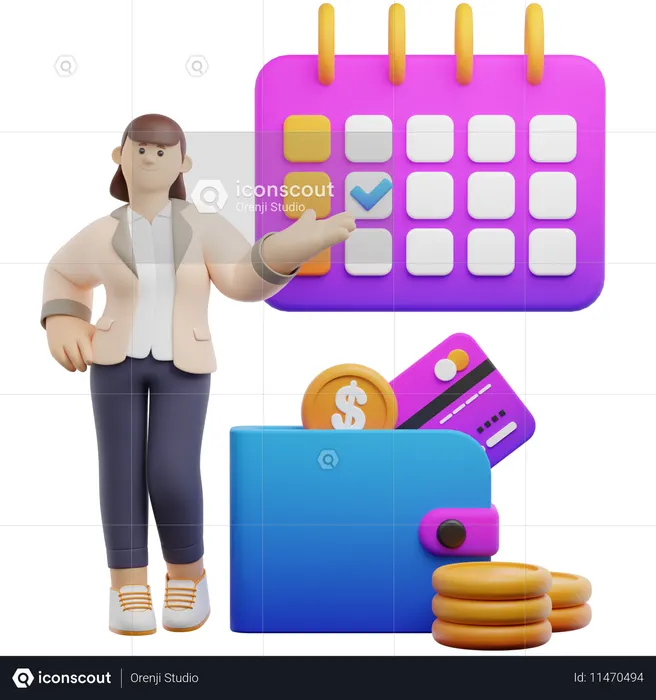 Pagamentos recorrentes de contas  3D Icon
