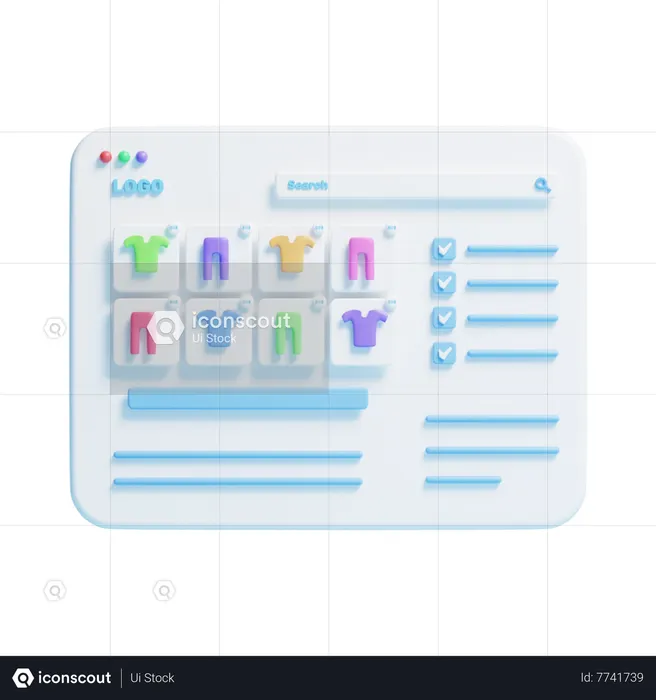 Page Web sur les vêtements  3D Icon