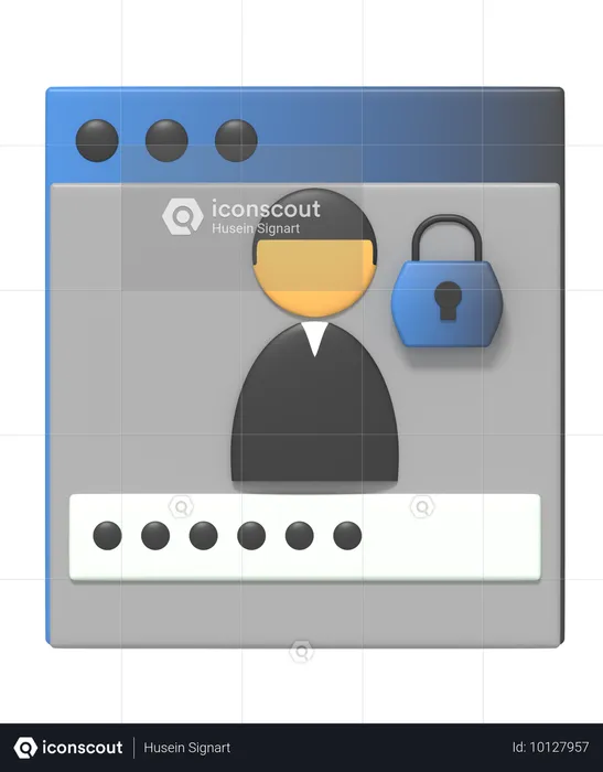 Página de seguridad web  3D Icon