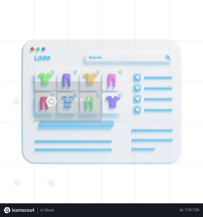 Página web de ropa  3D Icon