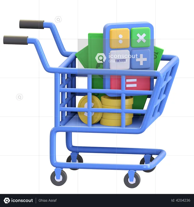 Pago del carrito de compras  3D Illustration