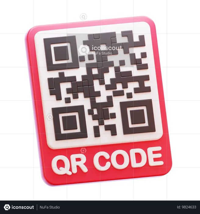 Pago con código QR  3D Icon