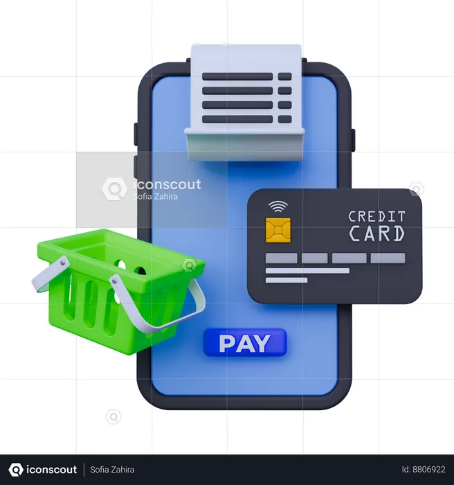 Pago de compras en línea  3D Icon