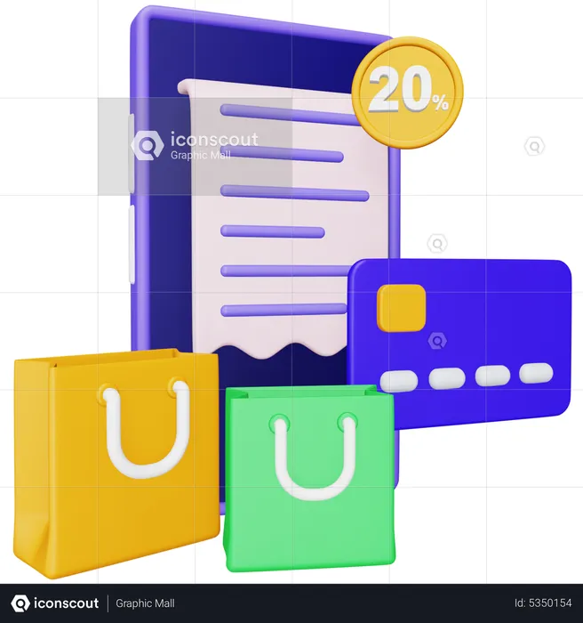 Pago de compras en línea  3D Icon