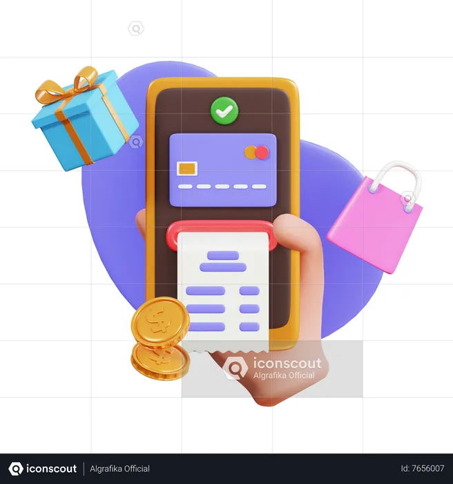 Pago de compras en línea  3D Illustration