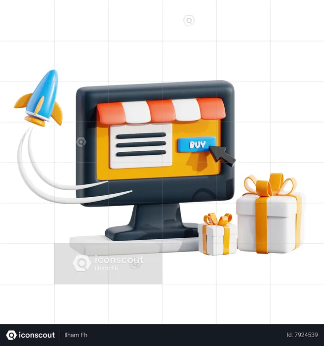 Pago de compras en línea  3D Icon