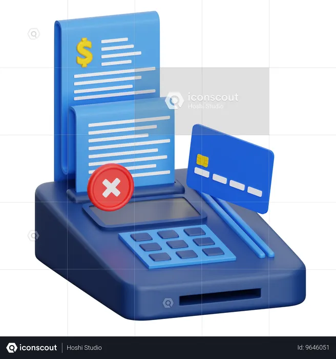 Pago con tarjeta denegado  3D Icon