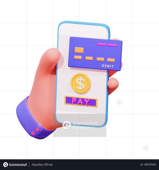 Pago con tarjeta en línea  3D Icon