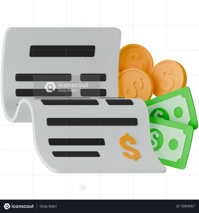 Pago de la factura  3D Icon