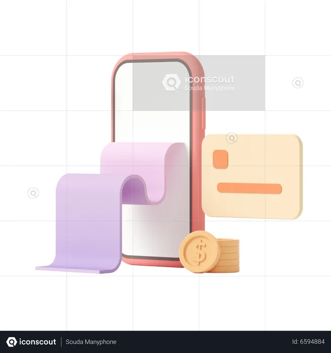 Pago de facturas en línea  3D Icon