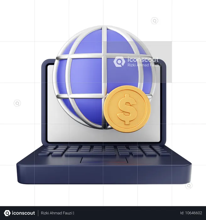 Pago por internet  3D Icon