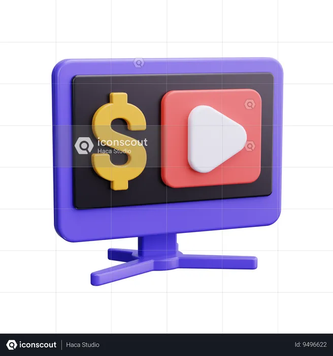 Pago por visualización  3D Icon