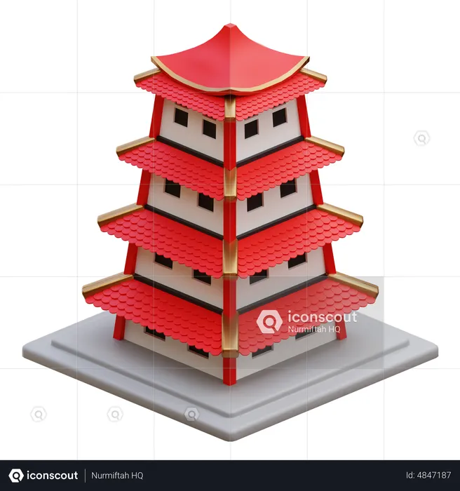 Pagoda  3D Icon