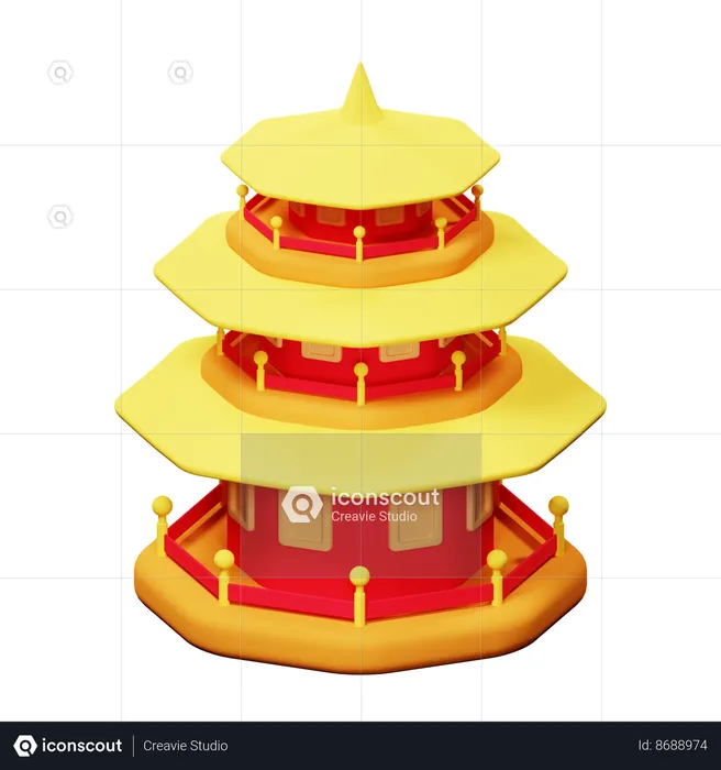 Pagoda  3D Icon