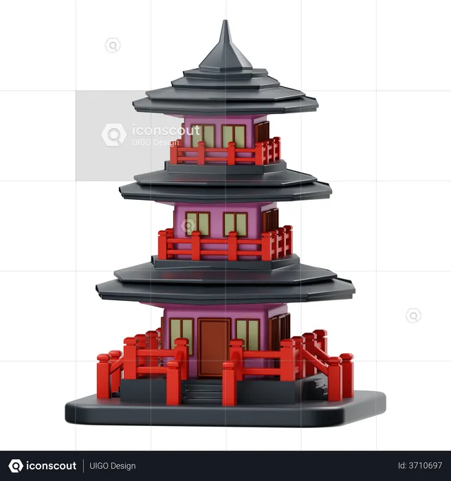 Pagoda  3D Illustration