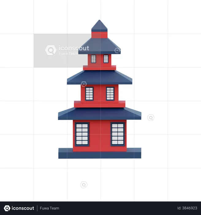Pagode  3D Icon