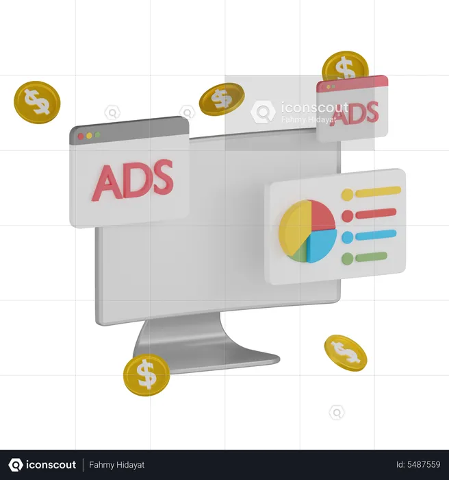 Paid Ads Analysis  3D Icon