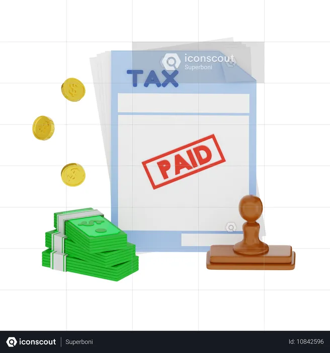 Paid Tax  3D Icon