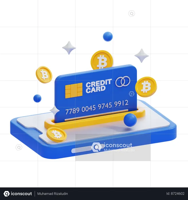 Paiement en bitcoins  3D Icon