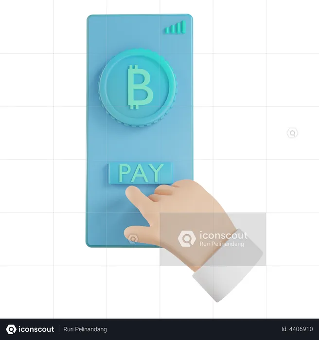 Paiement en bitcoins  3D Illustration