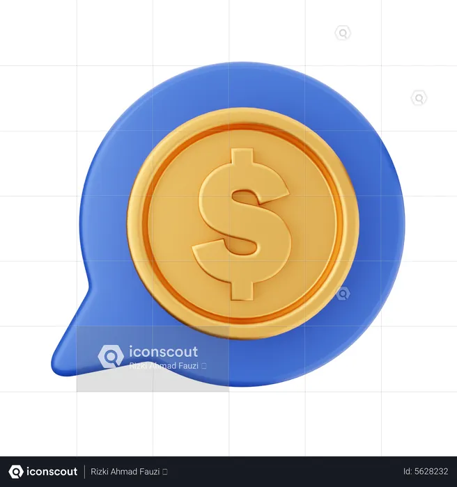 Chat de paiement  3D Icon