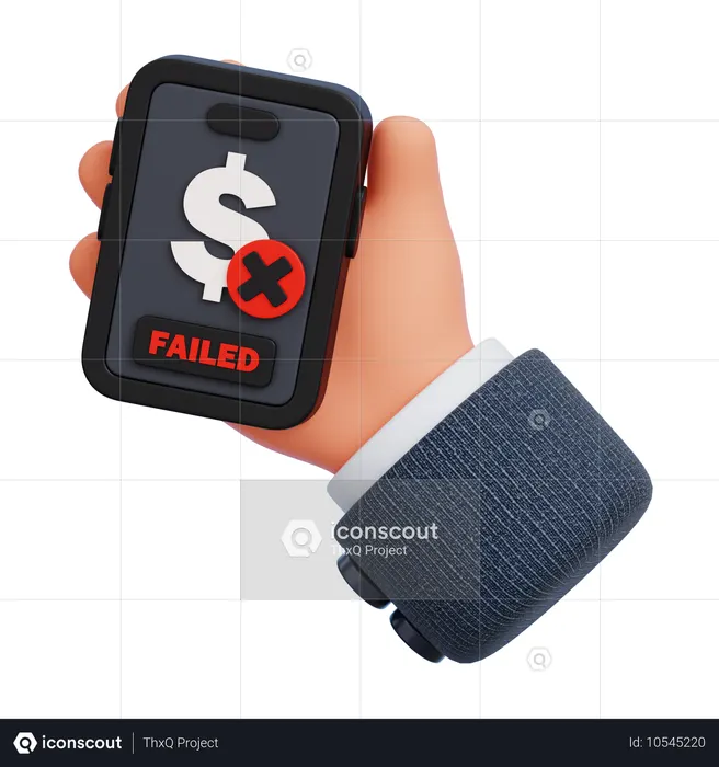 Paiement mobile échoué  3D Icon