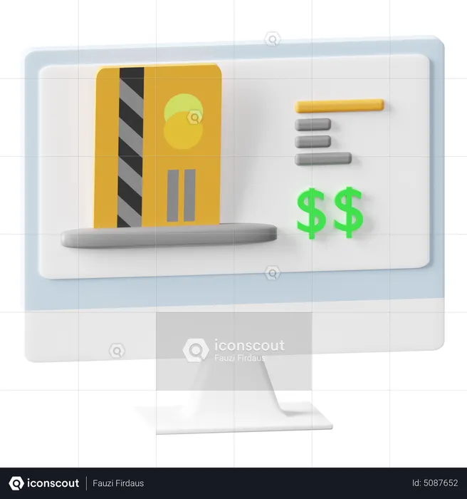 Paiement en ligne  3D Icon