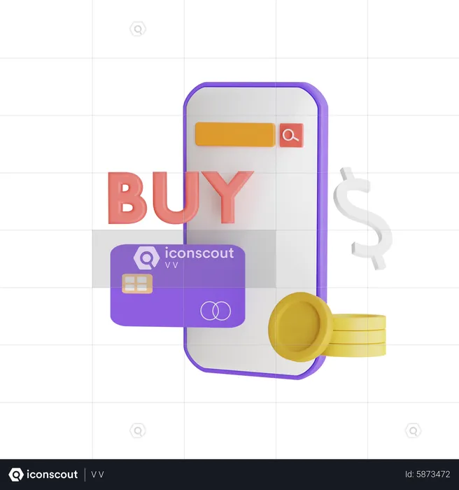 Paiement en ligne  3D Icon