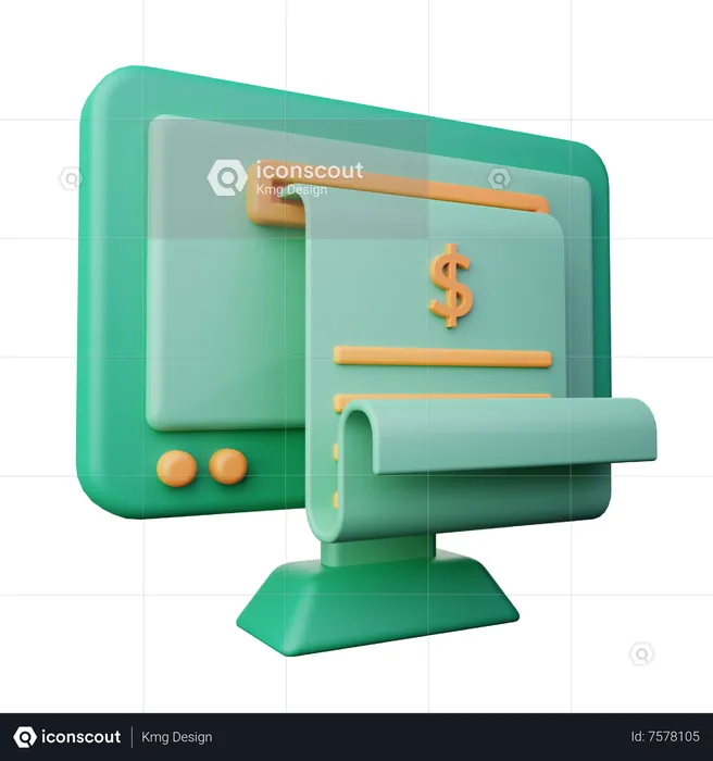 Paiement en ligne  3D Icon